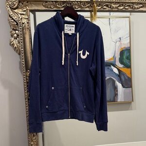 True Religion Dark Blue Zip-Up Hoodie